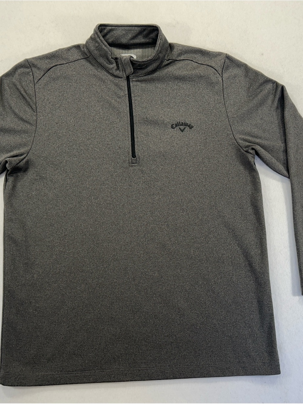 Callaway Mens Large Grey Pullover 1/4 Zip Golf Waffle Sweatshirt Golf Sweater